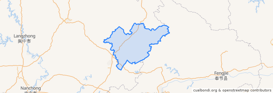 Mapa de ubicacion de Xuanhan County.