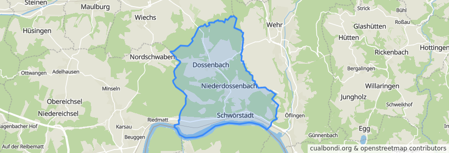 Mapa de ubicacion de Schwörstadt.