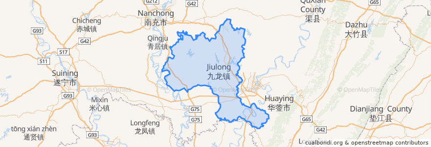 Mapa de ubicacion de 岳池县.