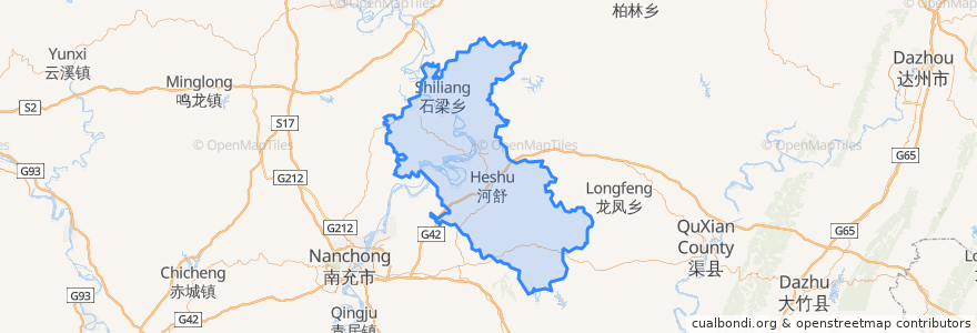 Mapa de ubicacion de 蓬安县.