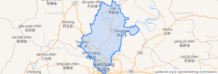 Mapa de ubicacion de 顺庆区.