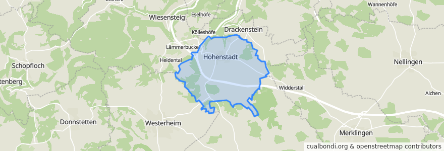 Mapa de ubicacion de Hohenstadt.