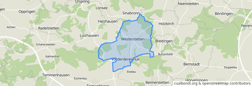 Mapa de ubicacion de Westerstetten.