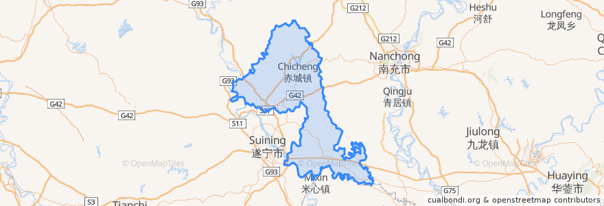 Mapa de ubicacion de 蓬溪县.