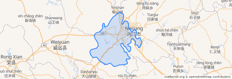 Mapa de ubicacion de Shizhong District.