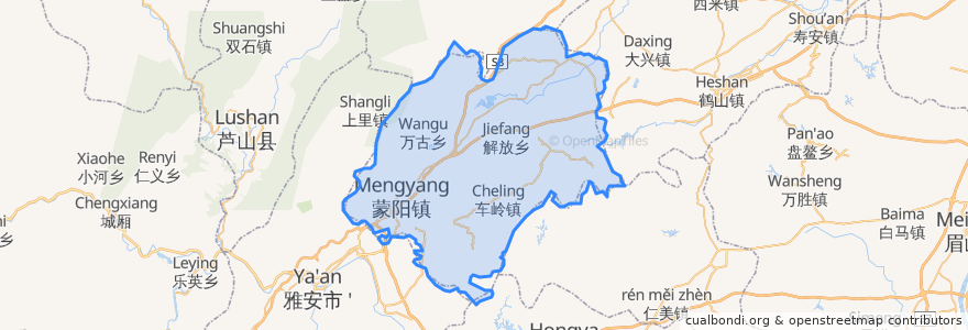 Mapa de ubicacion de 名山区.