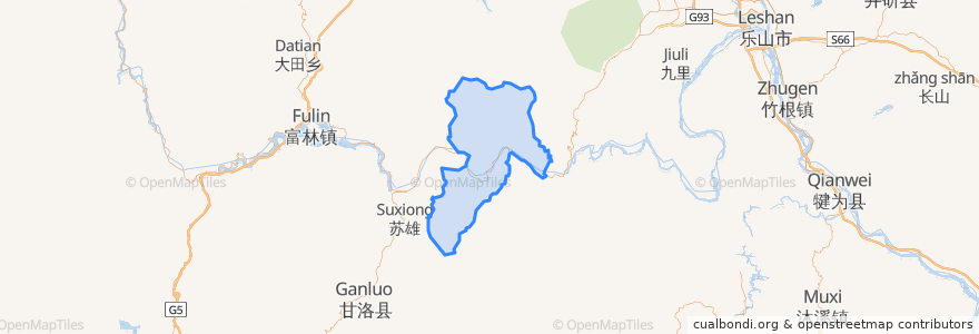 Mapa de ubicacion de 金口河区.