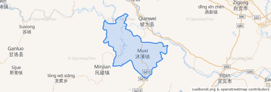 Mapa de ubicacion de 沐川县.