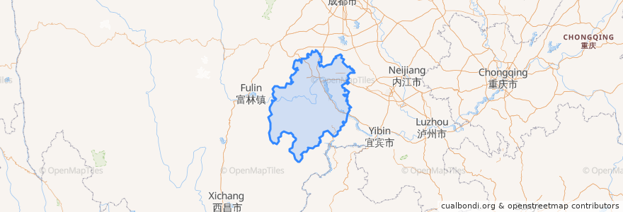 Mapa de ubicacion de 乐山市.