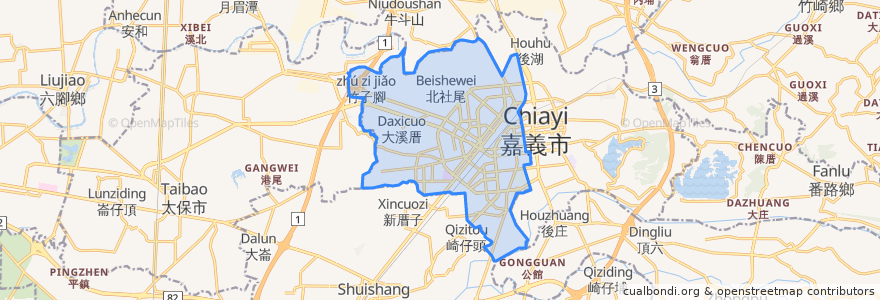 Mapa de ubicacion de 西區.