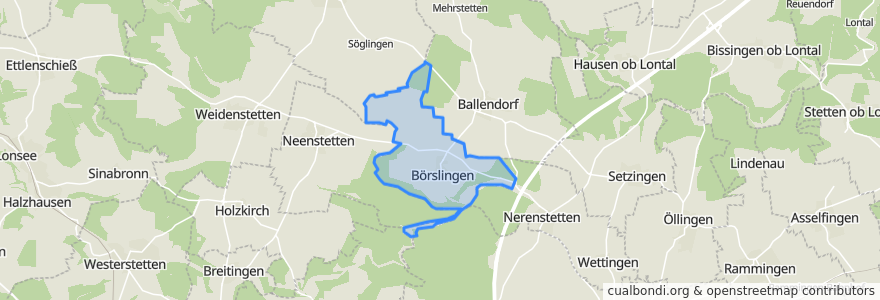 Mapa de ubicacion de Börslingen.