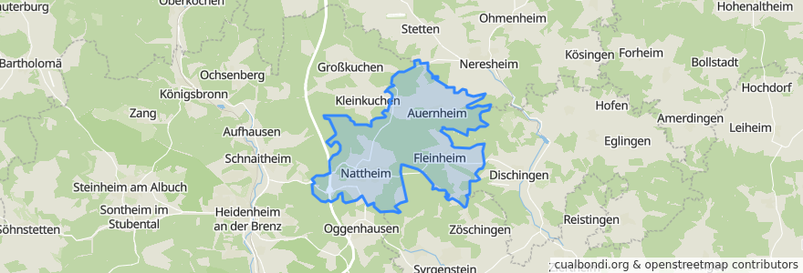 Mapa de ubicacion de Nattheim.