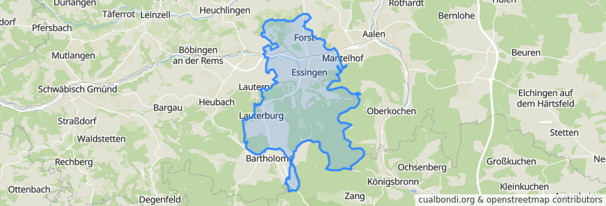 Mapa de ubicacion de Essingen.