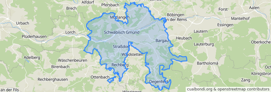 Mapa de ubicacion de Schwäbisch Gmünd.