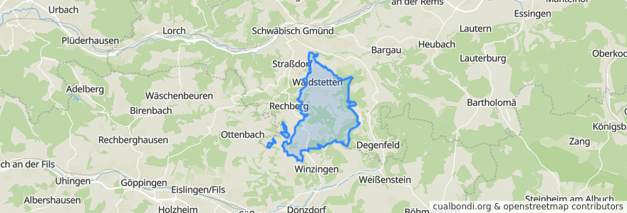 Mapa de ubicacion de Waldstetten.