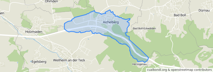 Mapa de ubicacion de Aichelberg.