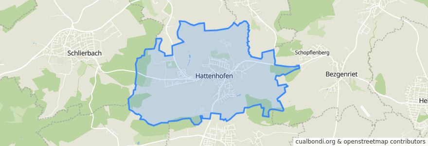 Mapa de ubicacion de Hattenhofen.