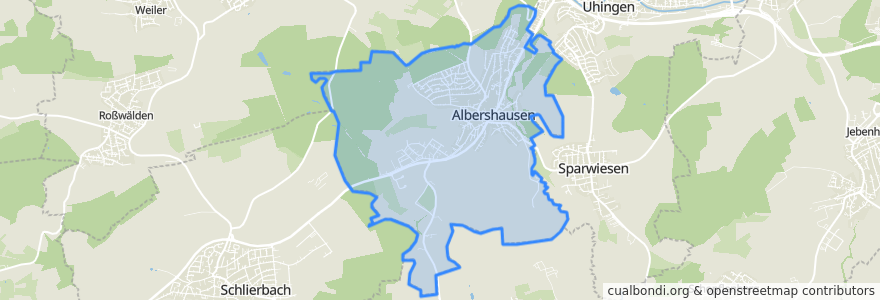 Mapa de ubicacion de Albershausen.