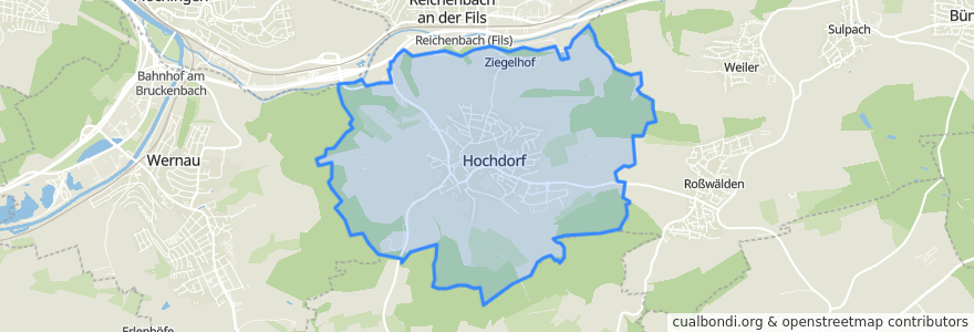 Mapa de ubicacion de Hochdorf.