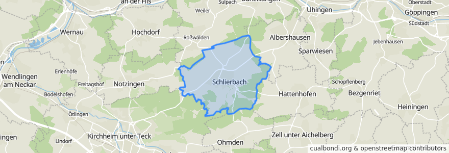 Mapa de ubicacion de Schlierbach.