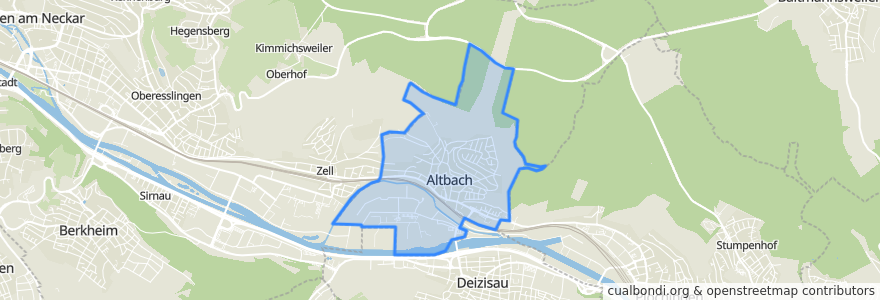 Mapa de ubicacion de Altbach.