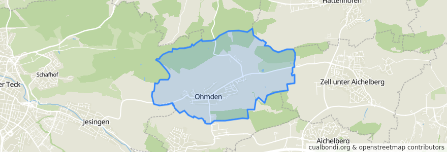 Mapa de ubicacion de Ohmden.