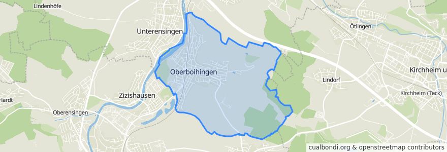 Mapa de ubicacion de Oberboihingen.