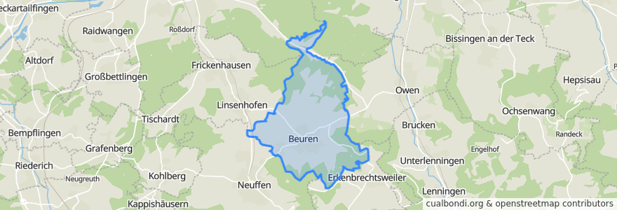 Mapa de ubicacion de Beuren.