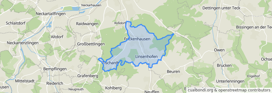 Mapa de ubicacion de Frickenhausen.