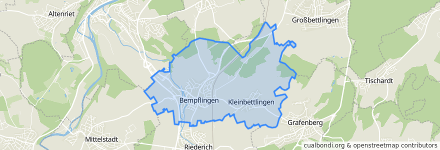 Mapa de ubicacion de Bempflingen.