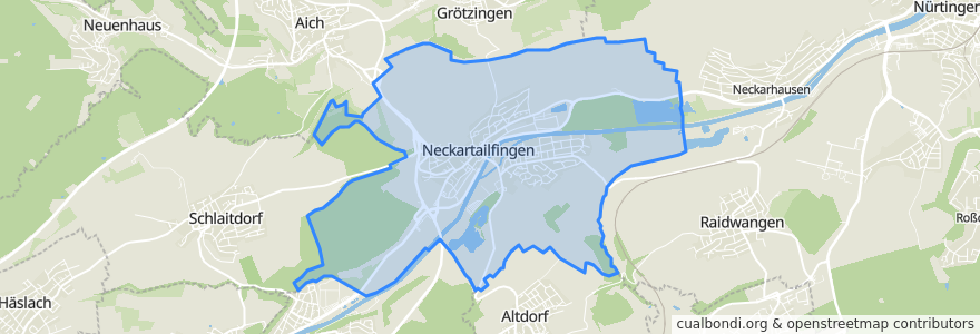 Mapa de ubicacion de Neckartailfingen.