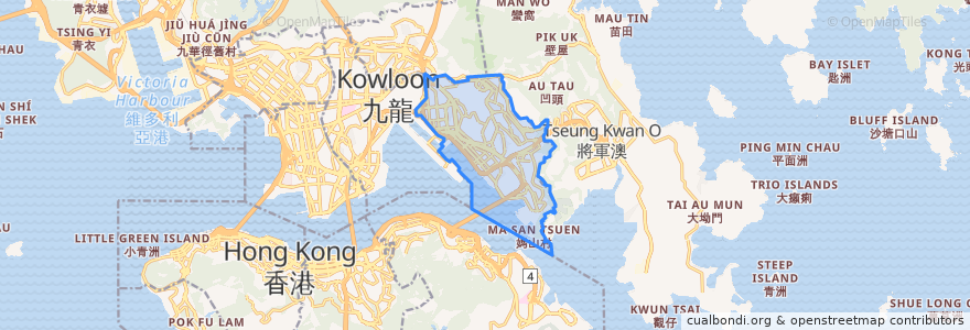 Mapa de ubicacion de 觀塘區 Kwun Tong District.