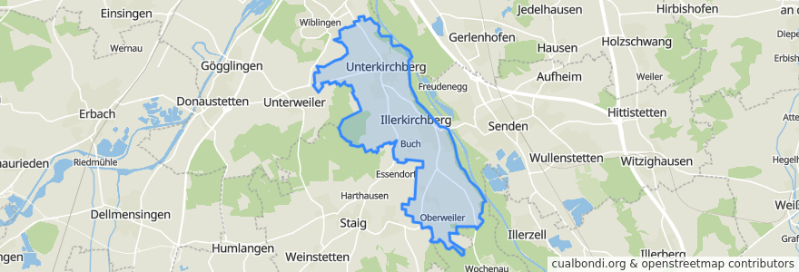 Mapa de ubicacion de Illerkirchberg.