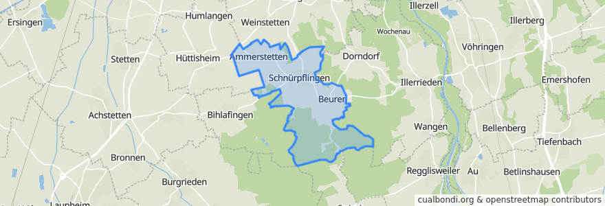 Mapa de ubicacion de Schnürpflingen.