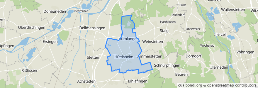 Mapa de ubicacion de Hüttisheim.