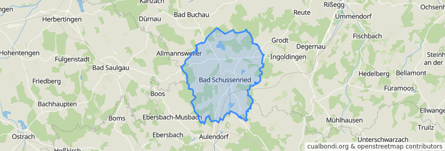 Mapa de ubicacion de Bad Schussenried.