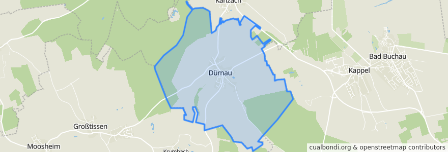 Mapa de ubicacion de Dürnau.