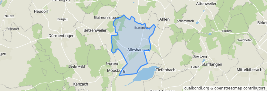 Mapa de ubicacion de Alleshausen.