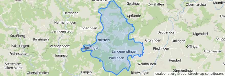 Mapa de ubicacion de Langenenslingen.