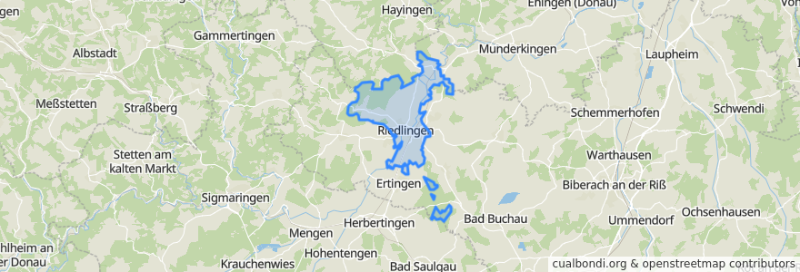 Mapa de ubicacion de Riedlingen.