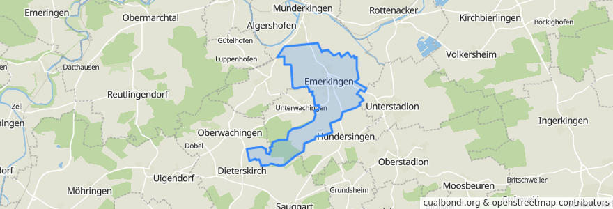 Mapa de ubicacion de Emerkingen.