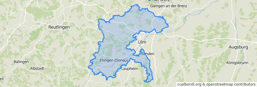 Mapa de ubicacion de Alb-Donau-Kreis.