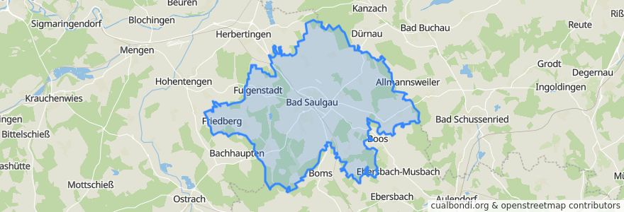 Mapa de ubicacion de Bad Saulgau.