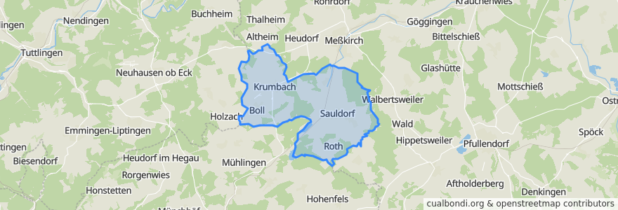 Mapa de ubicacion de Sauldorf.