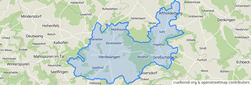 Mapa de ubicacion de Herdwangen-Schönach.