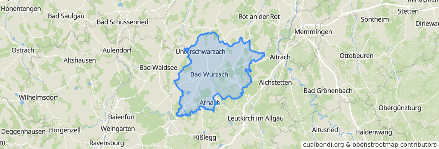 Mapa de ubicacion de Bad Wurzach.