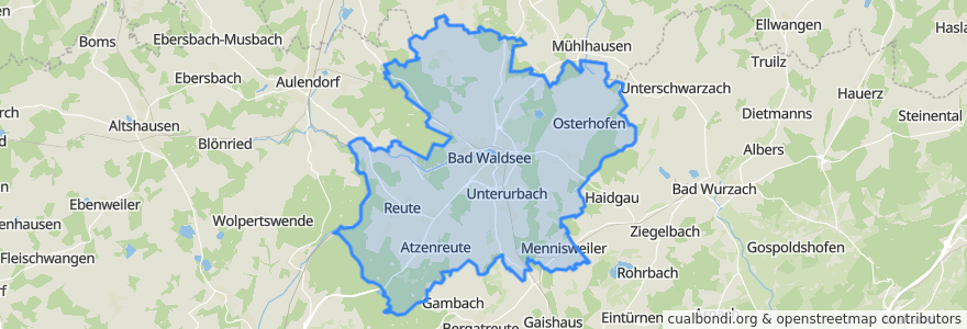 Mapa de ubicacion de Bad Waldsee.