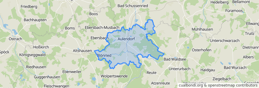 Mapa de ubicacion de Aulendorf.