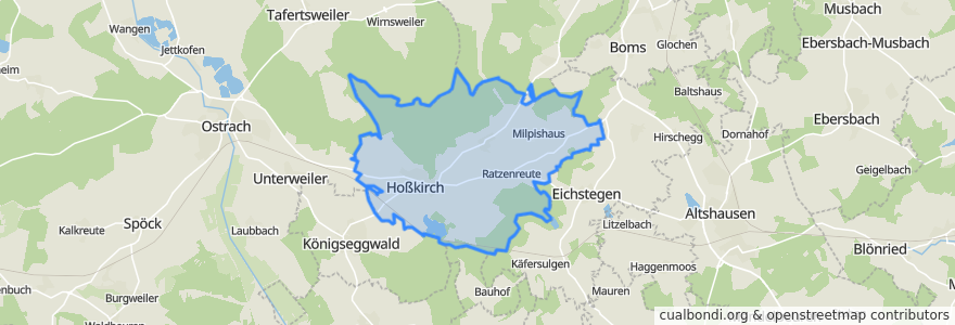 Mapa de ubicacion de Hoßkirch.