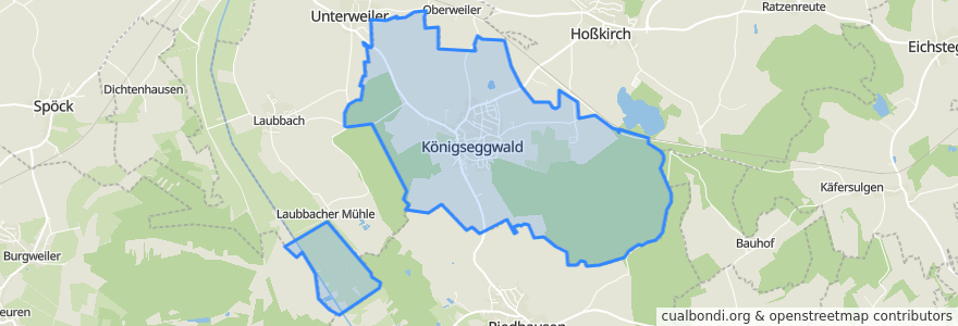 Mapa de ubicacion de Königseggwald.